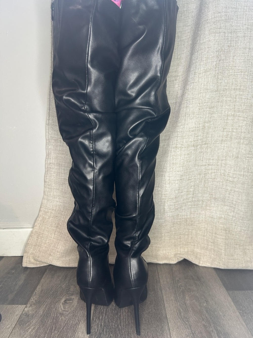 Wild Diva Black Over-the-Knee Stiletto Boots